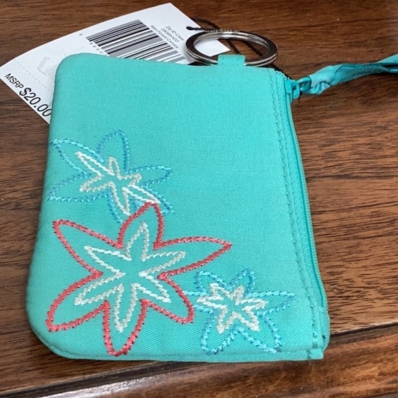 Vera Bradley aqua Zip ID Case in Rain Forest Canopy - Picture 11 of 16